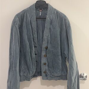 Free People Main Squeeze quilted puffer Jacket - blue velvet